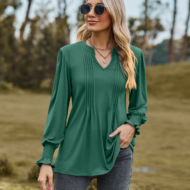 Bluzka oversize z dekoltem V