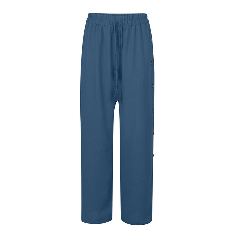 Spodnie wide leg z guzikami