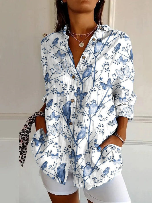 Koszula w kwiaty z guzikami